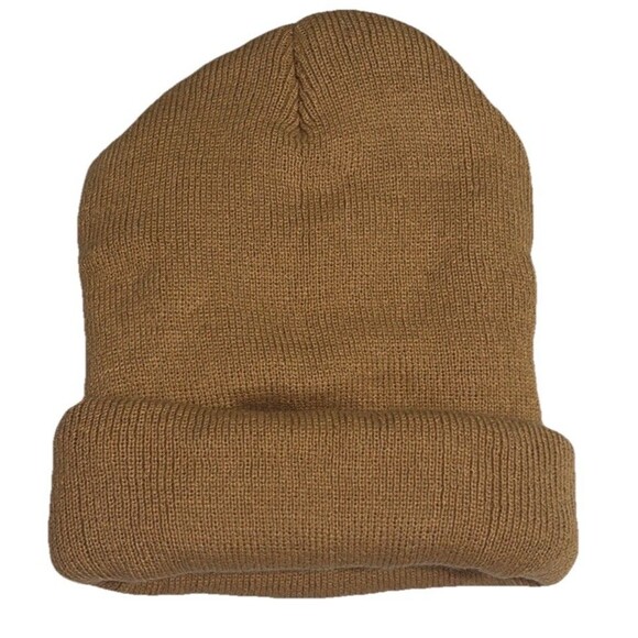 TEK Thermal Energy Knits Beanie Hat Tan Brown One Size Lightweight Stretch Knit - Picture 2 of 8